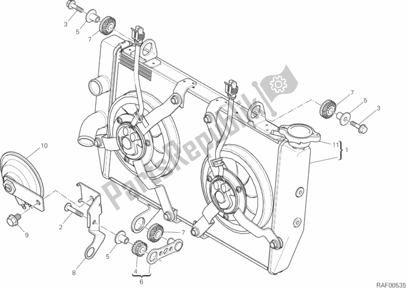 Todas as partes de Refrigerador De água do Ducati Multistrada 1200 ABS Brasil 2018